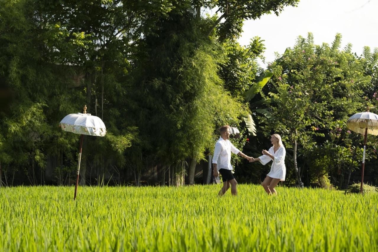 Alaya Resort Ubud Exteriér fotografie A couple walking through a rice paddy in Bali